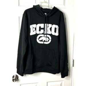 Ecko Unltd Pullover Hoodie - Black Chenille Patch Logo - Size M - NWT
